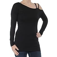 Womens Strappy Knit Blouse, Black, XX-Small