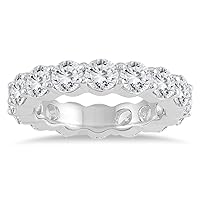 AGS Certified Diamond Eternity Band in 14K White Gold (4.62-5.61 CTW)