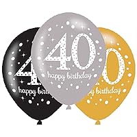 Gold Sparkling 40th Balloons