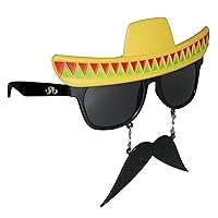 Sun-Staches Cinco de Mayo Sunglasses Sombrero Party Disguise and Photo Op One Size Fits Most