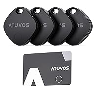 ATUVOS 4-Pack Keys Finder Black with Thin Wallet Tracker Card