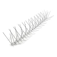 Bird-X Stainless Steel Bird Spikes, 8-inch Extra-Wide Spikes, Bird Spikes for Pigeons and Other Small Birds, Easy to Install, Contains 2 ft. Strips, Covers 50 Linear Feet Area, EWS-50