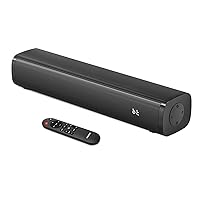 Wohome 2.1ch Small Sound Bars for TV with 6 Levels Voice Enhancement, Built-in Subwoofer, 16 Inches Bluetooth Soundbar Speakers with Optical/AUX/USB Connection, S100