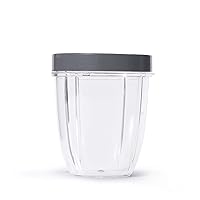 NutriBullet 18 Ounce Short Cup with Standard Lip Ring, Clear/Gray (NBM-U0269)