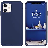 IceSword iPhone 11 Case Blue, Thin Liquid Silicone Case, Soft Silk Microfiber Cloth, Matte Pure Blue, Gel Rubber Full Body, Cool Protective Shockproof Cover 6.1