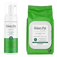 The Honey Pot Company - Feminine Wash & Feminine Wipe Bundle - Includes Ph Balance Feminine Wash and Wipes for Women - Herbal Infused Feminine Care Products - Cucumber Aloe
