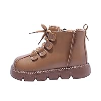 Toddler Shoes Boots For Boys And Girls Bon Slip Thick Soles Flat Bottoms Side Zippers Plush Warm Toddler Suede Boots