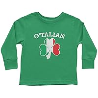 Threadrock Kids O'Talian Italian Irish Shamrock Toddler Long Sleeve T-Shirt