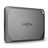 Crucial X9 Pro 4TB Portable SSD - 1050MB/s Read/Write, Water/Dust Resistant, with Mylio Photos+ - USB 3.2 for PC and Mac