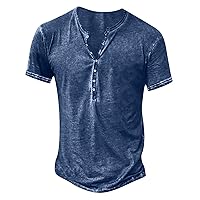 Fashion Summer Shirt for Men Short Sleeve Plus Size Blouse Distressed Loose Fit Button Up T-Shirt Casual Hiking Trip Tops