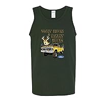 Driving Trucks and Taggin Bucks Retro Ford F150 Hunting Ford Truck Licensed Official Mens Tank Top
