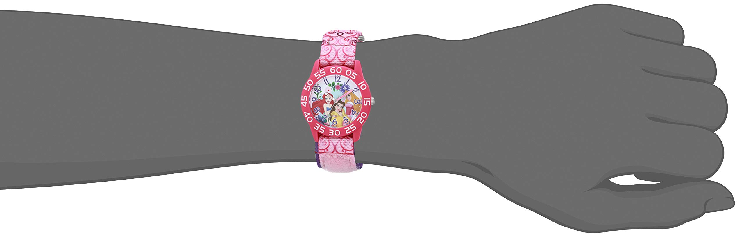 Disney Princess Kids' Plastic Time Teacher Analog Quartz Nylon Strap Watch