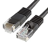 Cmple Cat5e Network Ethernet Cable - Computer LAN Cable 1Gbps - 350 MHz, Gold Plated RJ45 Connectors - 7 Feet Black