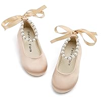 Felix & Flora Girls Toddler Little Ballet Shoes - Flower Girls Mary Jane Flats Dress Shoes Party Wedding