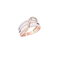 Jewels 14K Gold 0.48 Carat (H-I Color,SI2-I1 Clarity) Natural Diamond Band Ring
