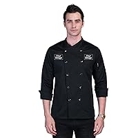 Custom Chef Coat Men's Long Sleeve Classic Chef Jacket Hotel Kitchen Restaurant Chef Uniform with Double Breasted