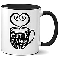 White Black Coffee Mug Unique Gift Coffee Lover 11 oz Ceramic Cup Personalised