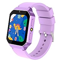 Kid's Game Watch, 1.69''Smart Watch for Kids with 26 Puzzle Games, HD Touch Screen Camera Music Player Alarm Clock Learning Cards Audio Books, Smart Watches Gift for Girls Boys(Purple)