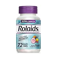 Rolaids Ultra Strength Antacid, 72 Chewable Tablets, Assorted Fruit, Ultra Strength Heartburn Relief (Packaging may vary)