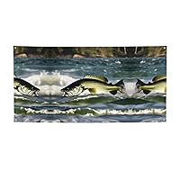 Bass Fishing Wave The Halloween Decorated Happy Halloween Banner Comes In Two Sizes For You To Choose From