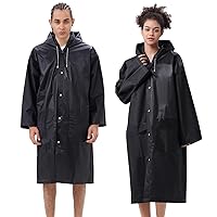 HLKZONE Raincoat with Pockets, [2 Pack] Rain Ponchos for Adults Reusable Rain Coat Rain Jackets with Hood and Drawstring