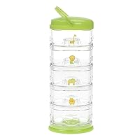 Packin' Smart Stackable and Portable Storage System for Formula, Baby Snacks and More. 5 Stackable Cups in Lime Sorbet. BPA Free.