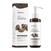 All-Natural Castor Oil for Face - Cold-Pressed & Unrefined, Hexane-Free - Promotes Healthy Hair, Skin and Nails - For Eyelash and a Thicker, Fuller Beard - 8oz