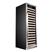 Whynter BWR-1662SD 166 Wine Bottle Built-in or Freestanding Stainless Steel Compressor Large Capacity Wine Refrigerator with Display Rack for open bottles and LED display,Black