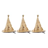 BESTOYARD 3pcs wizard hat halloween baby hair accessories hair accessories mini hat hairpin star shape the witch party hat non-woven fabric halloween witch decorations decorate decorations