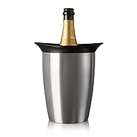 Vacu Vin Active Cooler Champagne Elegant - Reusable Champagne Bottle Cooler - Stainless Steel - Prosecco Cooler Sleeve For Standard Size Bottles - Insulated Prosecco Bottle Chiller