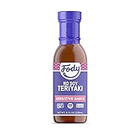 Fody Foods Vegan Teriyaki Sauce Marinade, Sesame Tamari, Low Fodmap Certified, Sensitive Recipe, No MSG, Gut & IBS & Keto Friendly, 8.5 Ounce