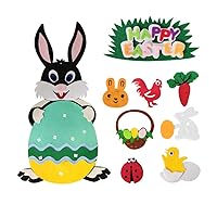 1Set Easter Felt Toy Rabbit Felt Set DIY Easter Felt Easter Felt Crafts for Kids DIY Game Hanging Ornaments Indoor Decoration