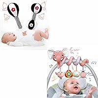 XIXILAND Musical Car Seat Toys Baby Stroller Toys & Baby Rattles 0-6 Months Newborn Toys, Baby Toys 0-3 Months Infant Toys 0-6 Months Crib Toys, Baby Toys for 0 3 6 9 12 Months Girl