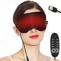 Silk Heated Eye Mask for Dry Eyes with Reusable Gel Pad, Cold Warm Compress Therapy for Relief Eye Puffiness, Styes, Tired Eyes, Sleeping - USB Steam Blindfold with Time & Temperature Control (Black)