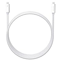 Razer Thunderbolt 4 Cable (2.0m / 6.56ft): Up to 40 Gigabits Per Second - Up to 8K Resolutions - Up to 100W Charging - Compatible with Windows PC/Mac/Thunderbolt 3 Devices - White