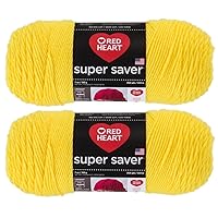 Bulk Buy: Red Heart Super Saver (2-pack) (Bright Yellow, 7 oz each skein)