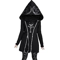 SNKSDGM Hoodies for Women Irregular Hem Oversized Hoodie Goth Punk Long Sleeve Cowl Neck Sweatshirt Long Pullover with Pocket