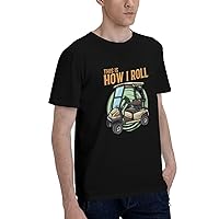 This is How I Roll Golf Cart T-Shirt Mans Short Sleeve Tops Cotton Printed T-Shirt