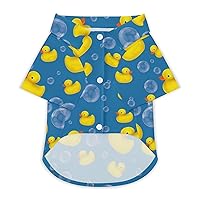 Rubber Duck an Soap Bubble Hawaii Dog Shirt Funny Pet T-Shirts Breathable Clothes Puppy Shirts Gift for Small Dogs and Cats