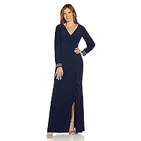 Adrianna Papell Women's Draped Jersey Beaded Gown