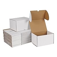 ZBEIVAN 7x5x4 White Shipping Boxes Set of 20, Corrugated Cardboard Mailer Boxes for Packaging Small Business Mailing Gifts