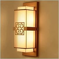 Creative Wall Sconce, Rustic Antique Wall Lamp, Farmhouse Reading Wall Light with Rectangle Gauze Shade, LED Indoor Decorative Lighting Fixtures for Bedroom Bedside Living Room Hallway