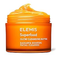 ELEMIS Superfood AHA Glow Cleansing Butter, Daily Facial Cleanser/Mask Removes Makeup, Cleanses & Helps to Brighten, Nourish, and Hydrate Skin