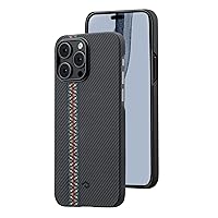 pitaka Case for iPhone 14 Pro Compatible with MagSafe, Slim & Light iPhone 14 Pro Case 6.1-inch with a Case-Less Touch Feeling, 600D Aramid Fiber Made [Fusion Weaving MagEZ Case 3 - Rhapsody]