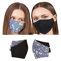 New Adult Unisex Double-Sided Usable Facemask Printed Washable Reusable 4 Layers Breathable Facemask (Blue)