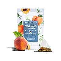 Mama Mantra Pregnancy Peach Flavored Tea | Raspberry Leaf Blend Supports Uterus Health for Labor Prep | Organic Ingredients | Mama Owned | 30 Tea Bags