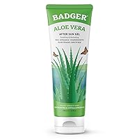 Aloe Vera Gel for Sunburn Relief, Fair Trade & Organic After Sun Care, Pure Cooling Soothing Aloe Vera Gel for Face & Skin, Hypoallergenic & Unscented, 4 fl oz