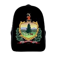 Coat Arms of Vermont 16 Inch Backpack Adjustable Strap Daypack Double Shoulder Backpack Business Laptop Backpack for Hiking Travel