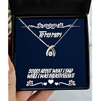 Cute Mom Wishbone Dancing Necklace, Sorry About What I Said While I was Breastfeeding, for Mother