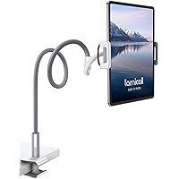Lamicall Gooseneck Tablet Holder, Tablet Stand : Flexible Arm Clip Tablet Mount Compatible with iPad Mini Pro Air, Kindle, Switch, Galaxy Tabs, More 4.7-10.5